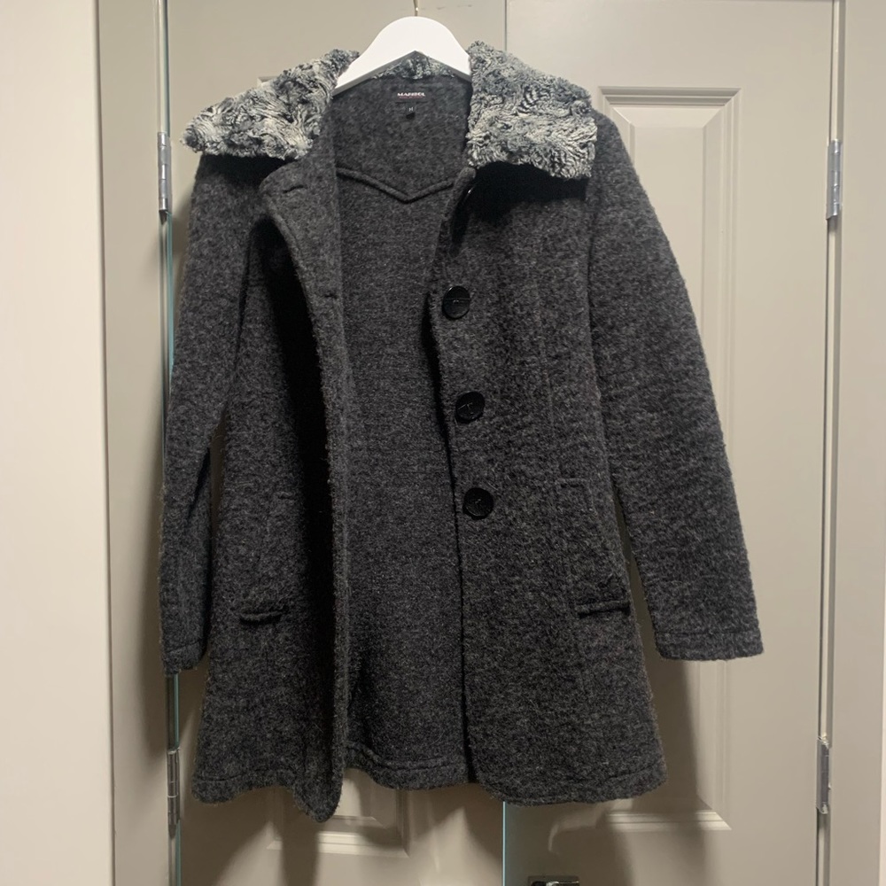 Warm grey coat.